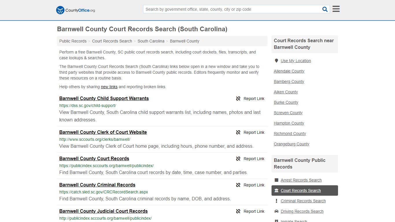 Barnwell County Court Records Search (South Carolina)