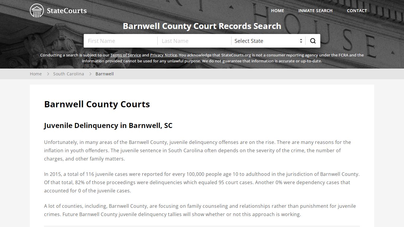 Barnwell County, SC Courts - Records & Cases - StateCourts